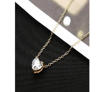 Fashion Simple Elegant Zircon Heart Pendant Necklace for Women