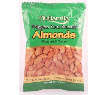 Nutlandia আলমন্ডস- রোস্টেড ও সল্টেড 80grm * 2pack combo USA