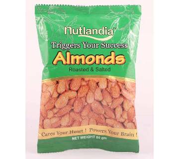 Nutlandia আলমন্ডস- রোস্টেড ও সল্টেড 80grm*3pack combo USA