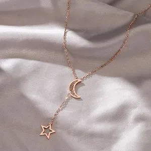 Star & Moon Pendant Chain for Women