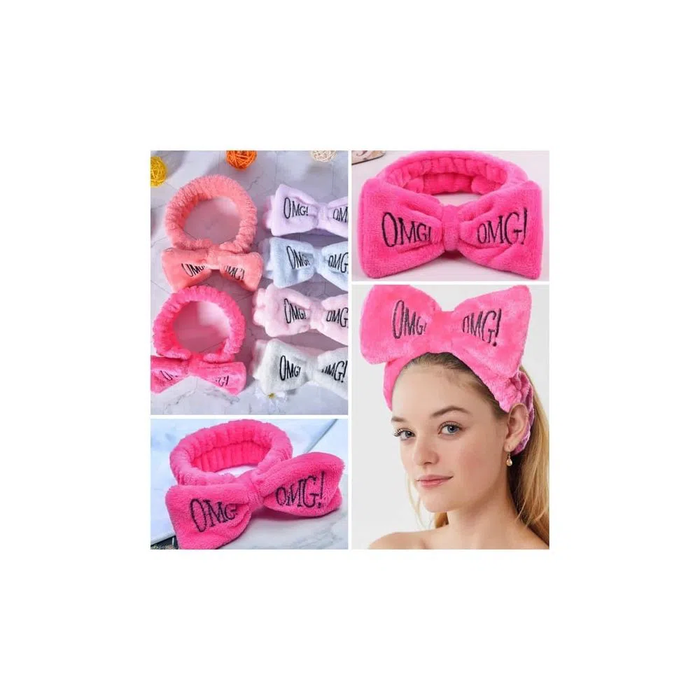 Fashion Women Headbands Letters Butterfly Bow Coral Fleece Hairbands Girl Soft Wash Face Headwear