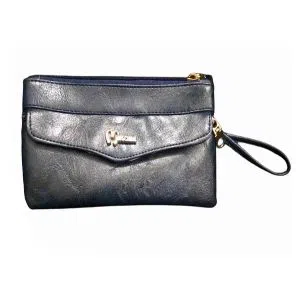 Women PU Leather Wallets Ladies Clutch Phone Bag Purse Dark charcoal Color