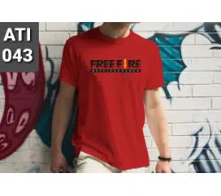 Half Sleeve T Shirt For Men Red Free Fire 