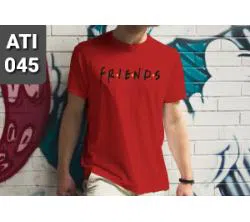 Friends Red Half Sleeve T Shirt For Men 