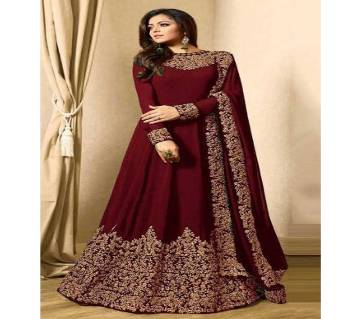 Unsitched Georgette Embroidery Party Gown - Copy