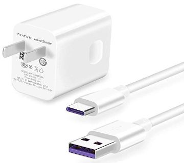 Fast Charger With Type-C Cable - White