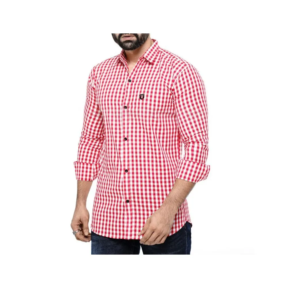Mens Check Cotton Casual Style Shirt