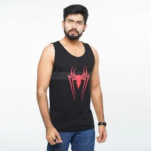Spiderman Logo Printed Black Color   Tank Tops for Men - 64
