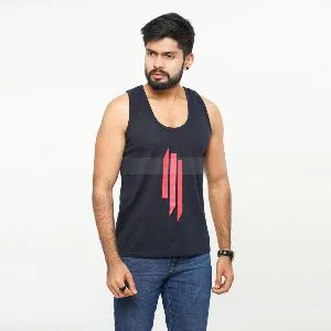 Three Lines Printed Casual Tank Tops for Men - 177