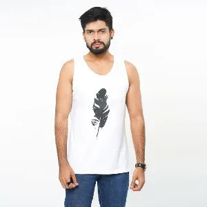 Feather Design Printed Casual Tank Tops for Men - 2834