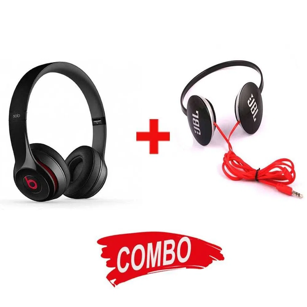 BEATS SOLO HD Wired Headphones (Copy) + JBL Wired Headphones Combo Offer