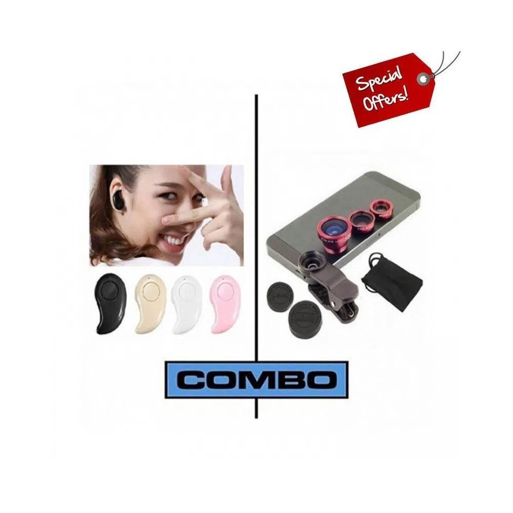Mini Bluetooth headset + clip lens for mobile combo offer