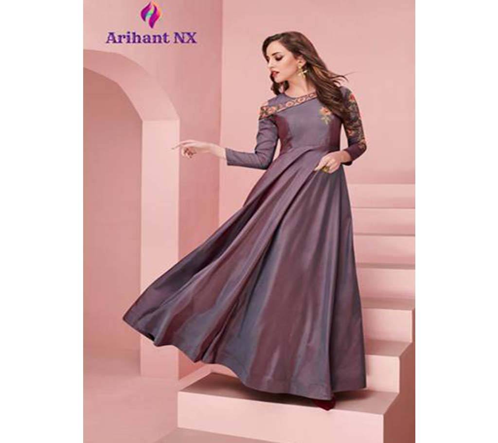 Arihant NX Floret Vol-4 স্টিচড সফট প্লেইন সিল্ক গাউন বাংলাদেশ - 933862
