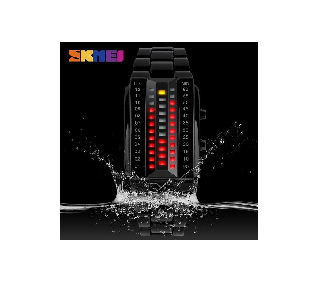 SKMEI Binary LED ব্রেসলেট মেনজ রিস্ট ওয়াচ বাংলাদেশ - 944179