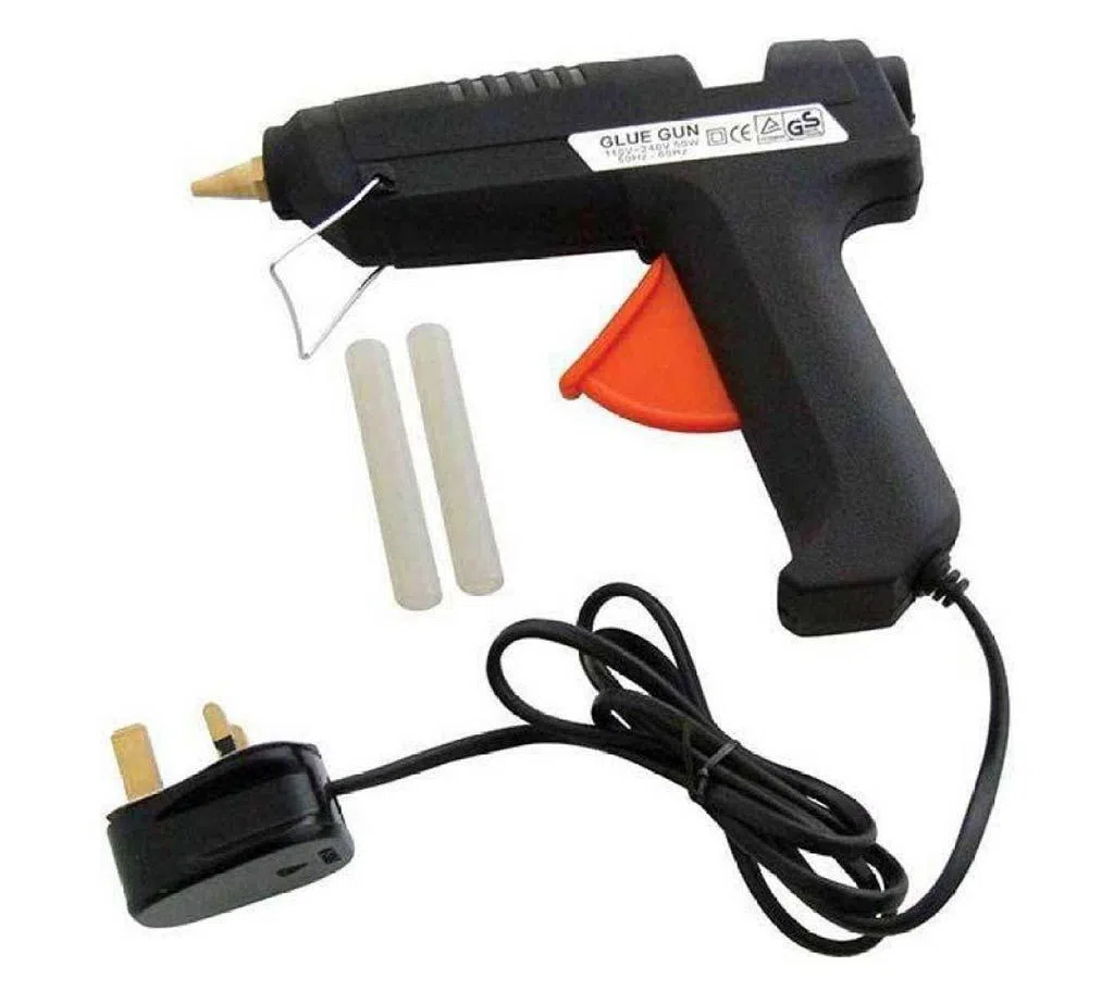 Electric Glue Gun Hot Melt - Black (2 Glue Sticks Free)