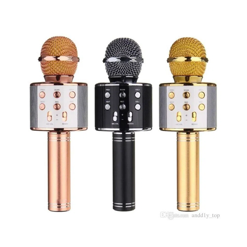 Wireless Microphone Condenser with Bluetooth Speaker Audio Recording for Cellphone Karaoke Mike-/karoke mike.