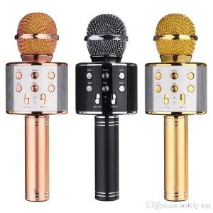 Wireless Microphone Condenser with Bluetooth Speaker Audio Recording for Cellphone Karaoke Mike-/karoke mike.