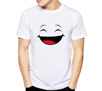 Smiley Half Sleeve Cotton T Shirt