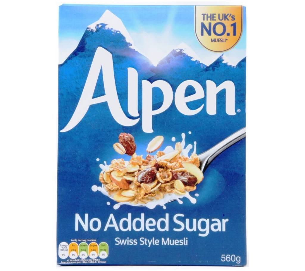 Alpen No Added Sugar Swiss Style Muesli- 560gm- UK বাংলাদেশ - 964020