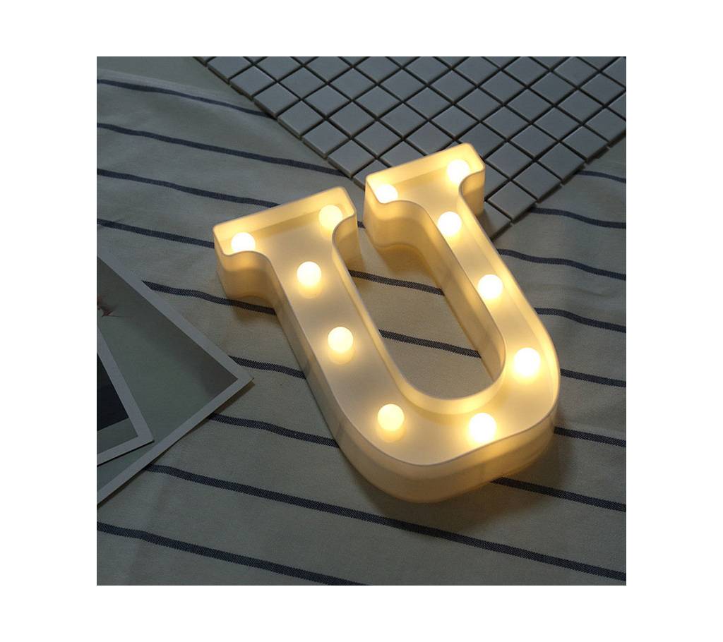 3D LED U letter Sign  টেবিল ল্যাম্প বাংলাদেশ - 1162209