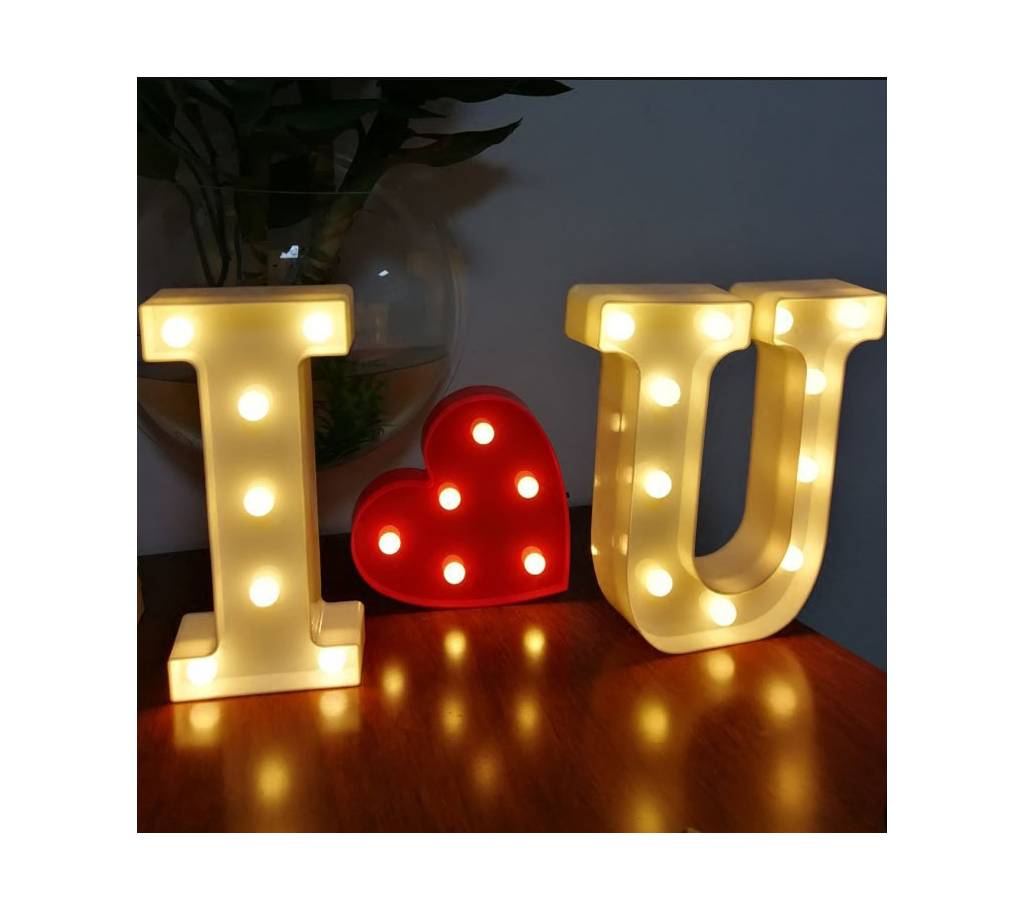 3D LED I U heart letter Sign টেবিল ল্যাম্প বাংলাদেশ - 1162218