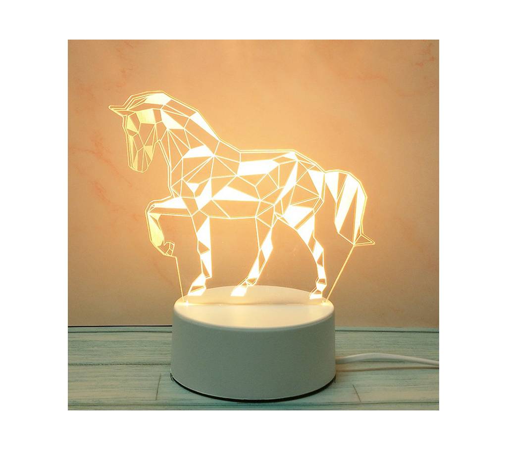 3D LED  ডেকোরেশান ল্যাম্প  horse বাংলাদেশ - 1165487