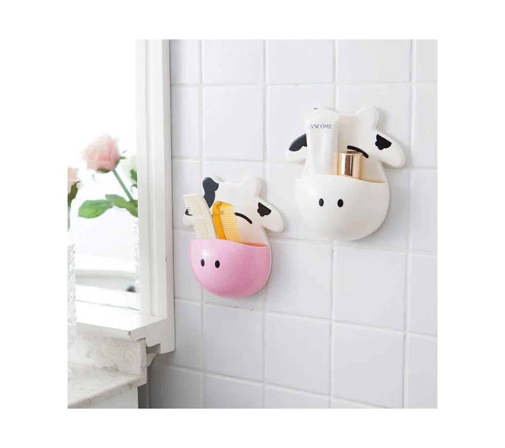 Cow Design Suction Toothbrush Holder