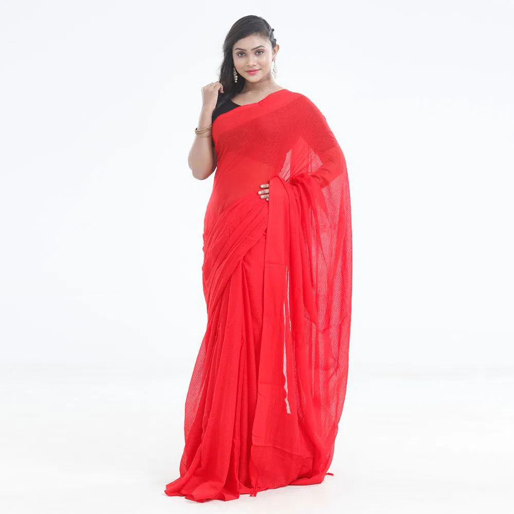 Soft Cotton Solid Color Saree For Women 