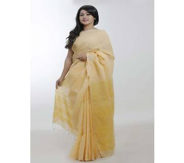 Yellow color pure endi cotton saree