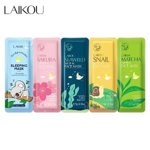 laikou-skin-rejuvenationsakuraseaweedsnailmatcha-sleeping-mask-5-pcs