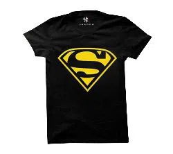 Super Man Yellow Half Sleeve Round Neck T Shirt For Men 