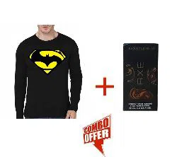 Full Sleeve Cotton T-shirt + AXE Perfume Combo