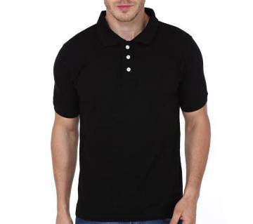 Solid Color Half Sleeve Cotton Polo Shirt For Men 