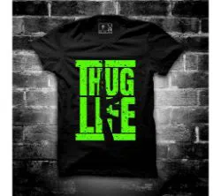 Thug Life Half Sleeve Round Neck T Shirt For Men 