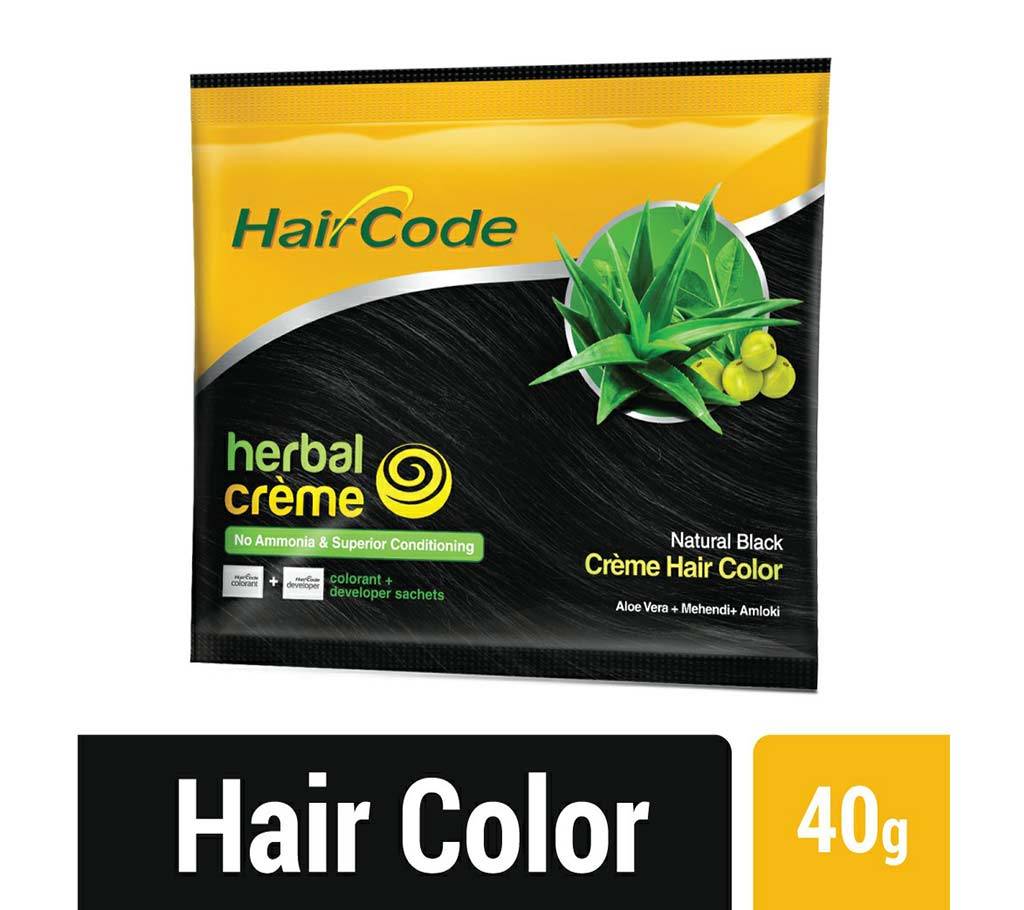 Hair Code হেয়ার কালার Herbal Hair Crème Natural Black 40g বাংলাদেশ - 962792