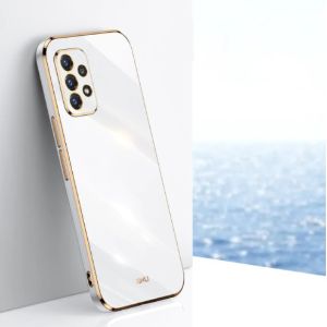 Luxury Plating Square Frame Glossy Phone Case For Samsung Galaxy A52
