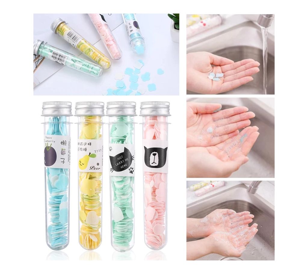 1 Pcs /Tube/Set Portable Mini Disposable Washing Hand Petal Fruit Flower Paper সোপ টিউব বাংলাদেশ - 1188870
