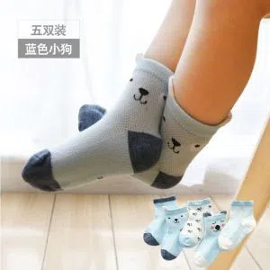 5 Pairs/Set Children Cotton Cartoon Breathable Mesh Socks Girls Socks(0-12 Months Baby)
