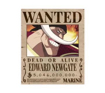 Pirate White Beard Anime Bounties Art ওয়ান্টেড পেপার পোস্টার ফর ওয়াল ডেকর