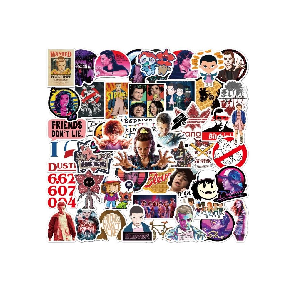 50Pcs/Pack Stranger Things Glossy Not Repeated PVC Waterproof Stickers For Phone Luggage Skateboard Laptop