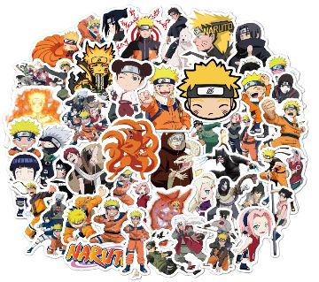 50Pcs/Pack NARUTO Glossy Not Repeated PVC ওয়াটারপ্রুফ স্টিকার ফর ফোন/লাগেজ/স্কেটবোর্ড/ল্যাপটপ