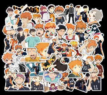 50Pcs/Pack Haikyu PVC ওয়াটারপ্রুফ স্টিকার ফর ফোন/গিটার/লাগেজ/স্কেটবোর্ড/ল্যাপটপ