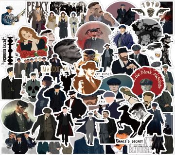 50Pcs/Pack Peaky Blinders PVC ওয়াটারপ্রুফ স্টিকার ফর ফোন/গিটার/লাগেজ/স্কেটবোর্ড/ল্যাপটপ