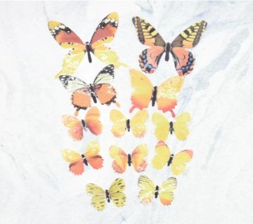 12 Pcs/Set Butterfly Printed  স্টিকার ফর হোম ডেকোরেশান 
