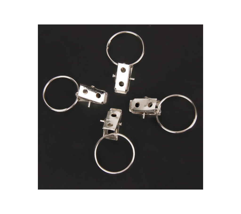 10pcs Stainless Steel Window Shower Curtain Rod Clips Rings Drapery