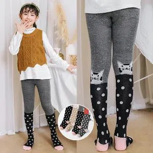 Cute Bow Pantyhose Cotton Warm Pantyhose Knitted Elastic Baby Girls Tights (2-4 Years)