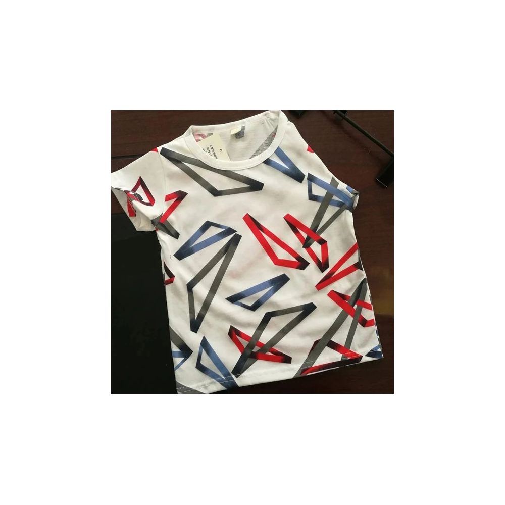 Colorful Triangle Print Cotton Fabric T-Shirts for Kids (For 1-2 Years)