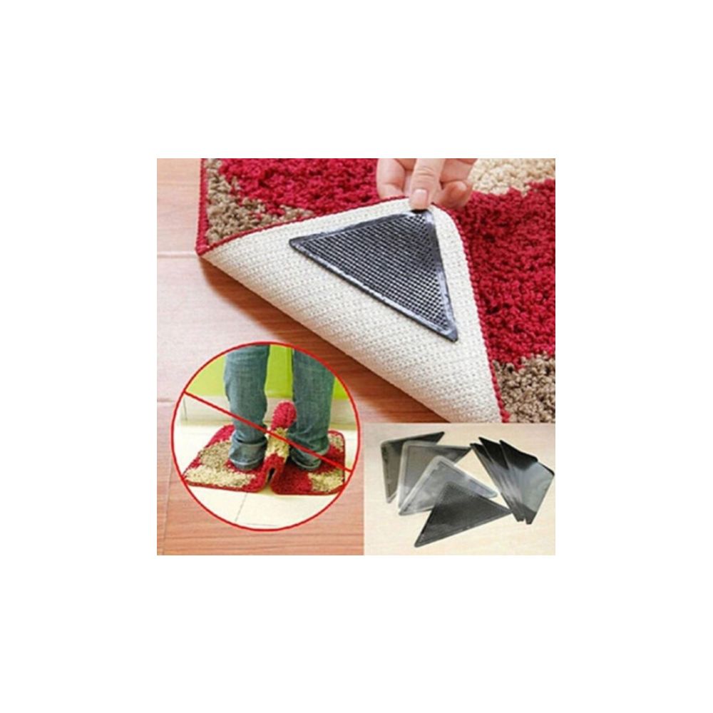4Pcs/Set Rug Carpet Mat Grippers Non Slip Anti Skid Washable Silicone Grip