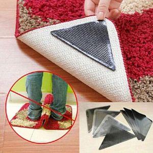 4Pcs/Set Rug Carpet Mat Grippers Non Slip Anti Skid Washable Silicone Grip