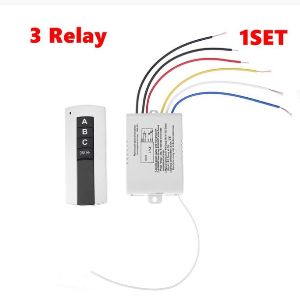 3 Channel ON/OFF 220V Wireless Remote Control Switch Receiver Transmitter for Lamp Light Electrical Equipment